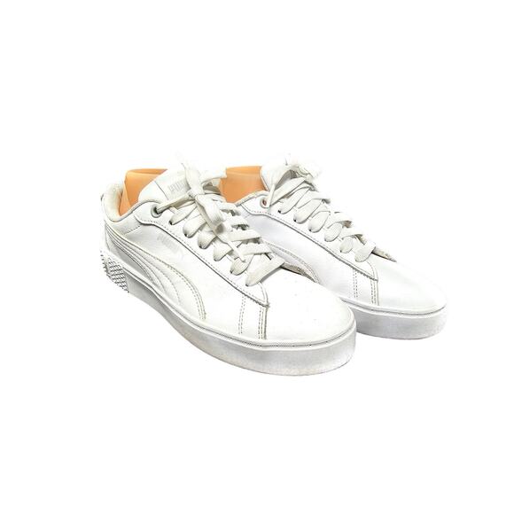 Puma White Smash Platform Soft Foam Optimal Comfort Tennis Worn Shoe Sneakers - Picture 10 of 10
